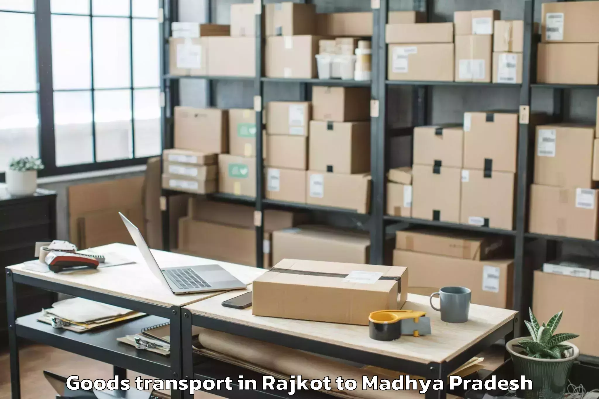 Top Rajkot to Dabra Pichhore Goods Transport Available